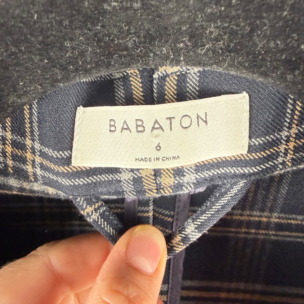 Aritzia Babaton Macauley Blazer Navy Blue Open Front Size 6 Preppy Corpcore Long - Picture 6 of 13